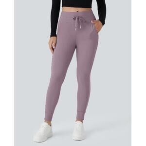 Halara NEW With Tags high waisted joggers in mauve size L petite Full length